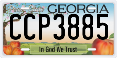 GA license plate CCP3885