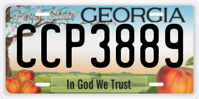 GA license plate CCP3889