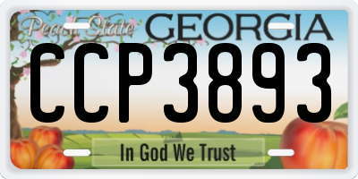 GA license plate CCP3893