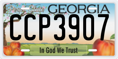 GA license plate CCP3907