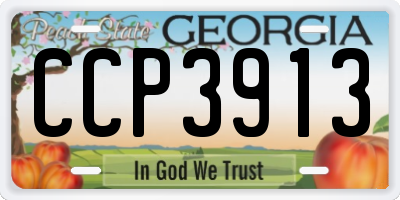 GA license plate CCP3913