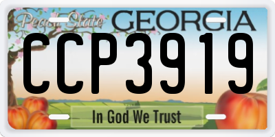 GA license plate CCP3919