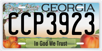 GA license plate CCP3923