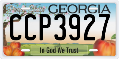 GA license plate CCP3927