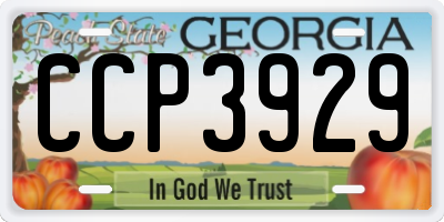 GA license plate CCP3929