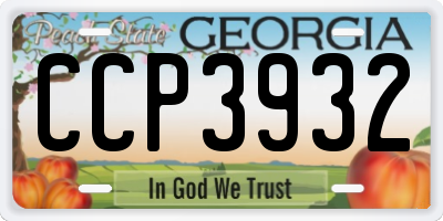 GA license plate CCP3932