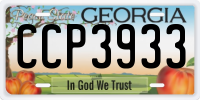 GA license plate CCP3933