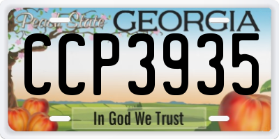 GA license plate CCP3935