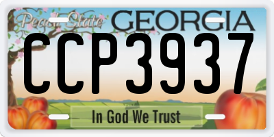 GA license plate CCP3937