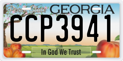 GA license plate CCP3941