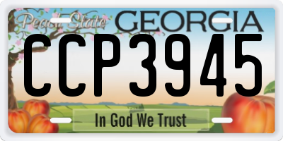 GA license plate CCP3945