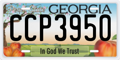 GA license plate CCP3950