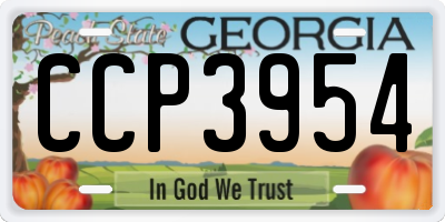 GA license plate CCP3954