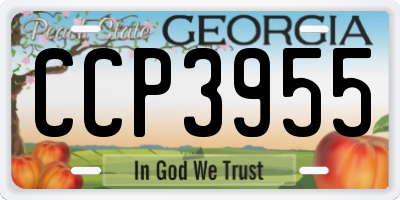 GA license plate CCP3955