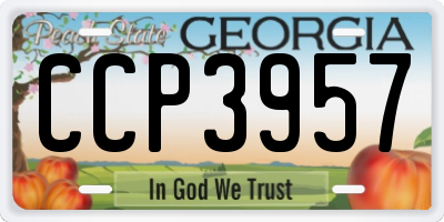GA license plate CCP3957