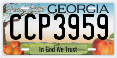 GA license plate CCP3959