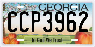 GA license plate CCP3962