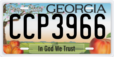 GA license plate CCP3966