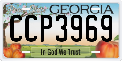GA license plate CCP3969