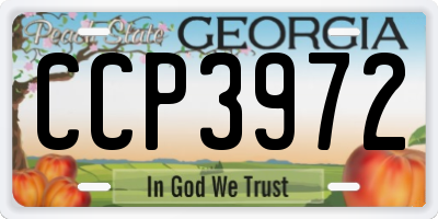 GA license plate CCP3972
