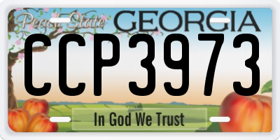 GA license plate CCP3973