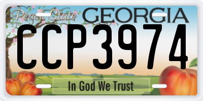 GA license plate CCP3974