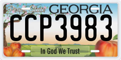 GA license plate CCP3983
