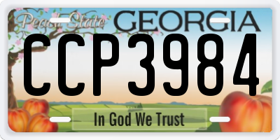GA license plate CCP3984