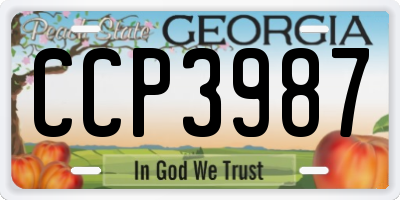 GA license plate CCP3987