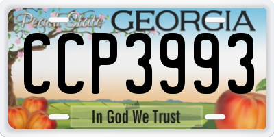 GA license plate CCP3993