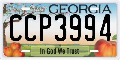 GA license plate CCP3994