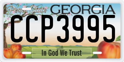 GA license plate CCP3995