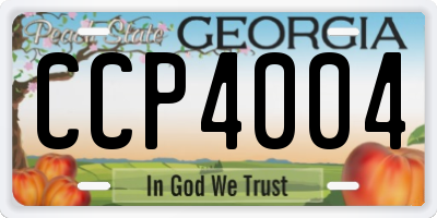 GA license plate CCP4004