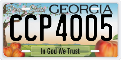 GA license plate CCP4005