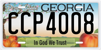 GA license plate CCP4008