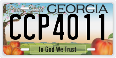 GA license plate CCP4011