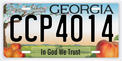 GA license plate CCP4014