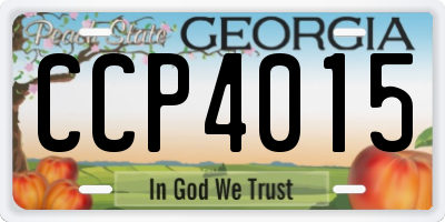 GA license plate CCP4015