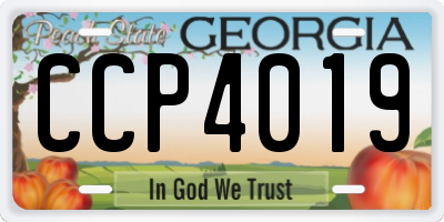GA license plate CCP4019