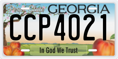 GA license plate CCP4021