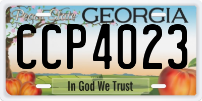 GA license plate CCP4023