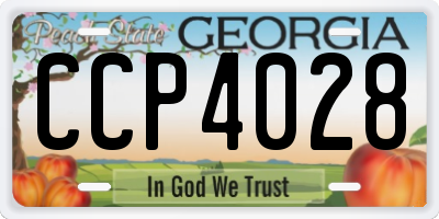 GA license plate CCP4028