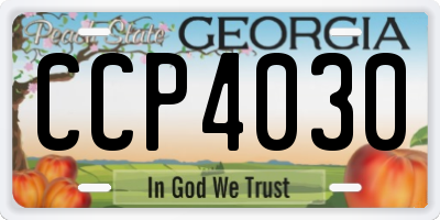 GA license plate CCP4030