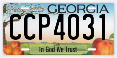 GA license plate CCP4031