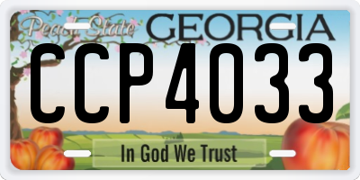 GA license plate CCP4033