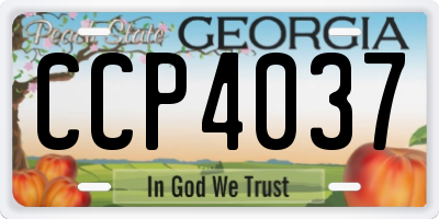 GA license plate CCP4037