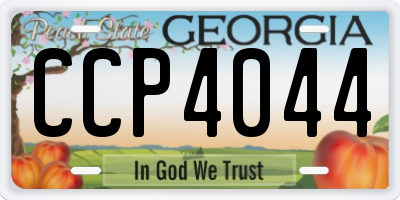 GA license plate CCP4044