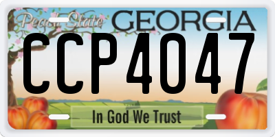 GA license plate CCP4047