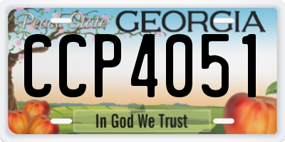 GA license plate CCP4051