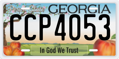 GA license plate CCP4053